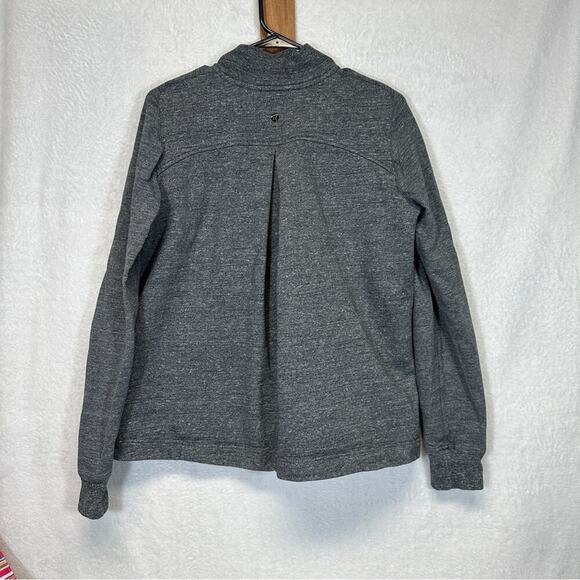 Lululemon Pleat To Street Bomber Jacket in Heathered Snow Slub Coal Size 6 - Picture 5 of 9